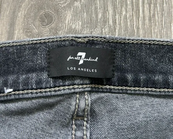 7 For All Mankind High Waist Cropped Straight Jeans - Image 2