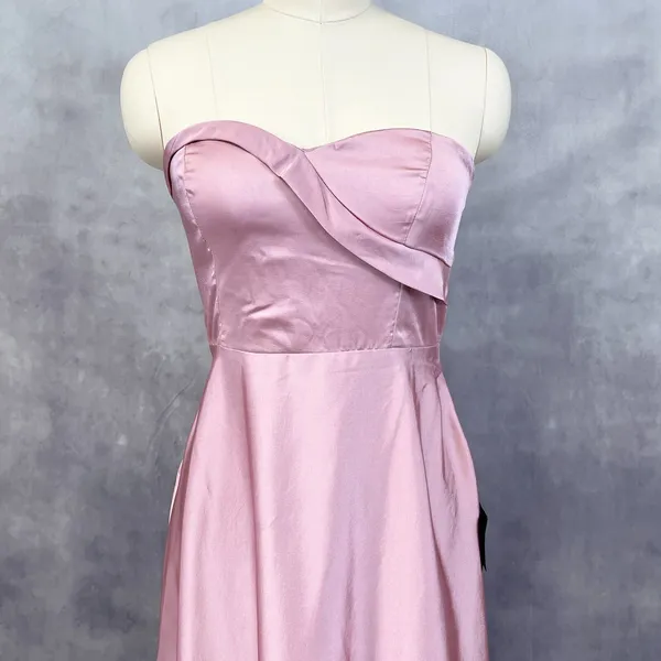 Lulus Real Romantic Satin‎ Dress Womens Medium Pink Rose Prom Bridesmaid Dressy - Image 3