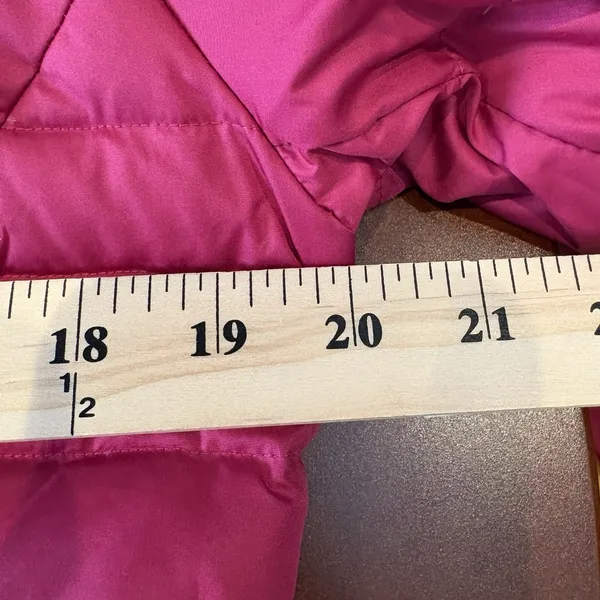 Talbots Quilted Down Filled Puffer Jacket M Mock‎ Neck Pocket Pink Packable - Image 6