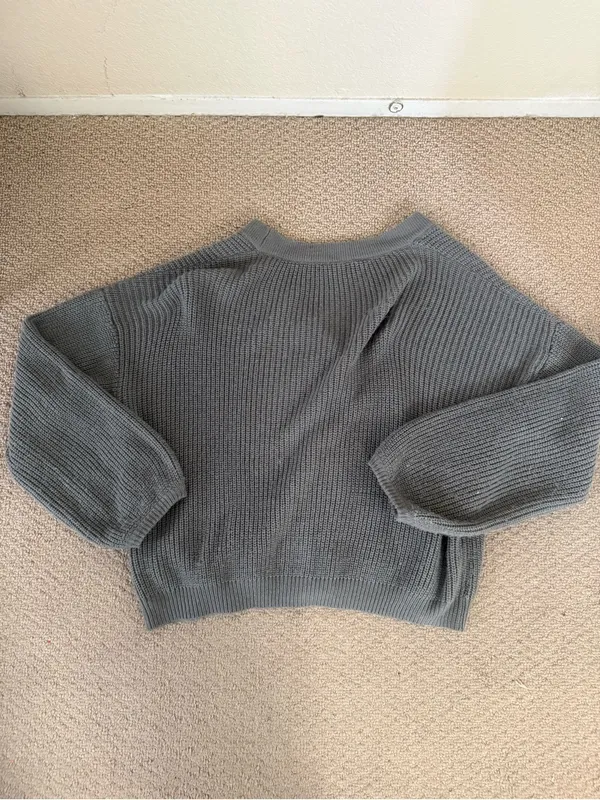 Source Unknown Blue-Gray V-Neck Button-Up Women's Cardigan - Image 2