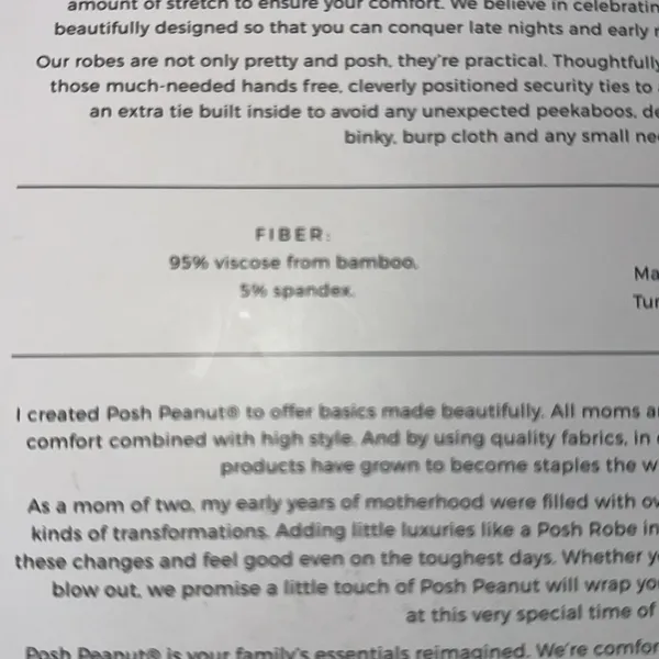 Posh Peanut pink Heather mommy robe sz L Bamboo Essentials - Image 4