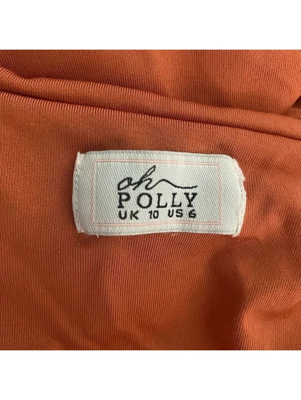 Oh Polly Don’t Desert Me Ruched Mini Dress Rust Size 6 Halter Bodycon - Image 3