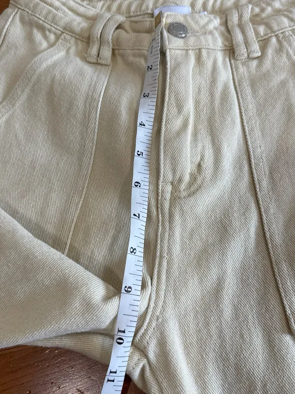 Princess Polly. Cargo jeans 100% Cotton Size 2 Cargo Utility Light yellow - Image 6