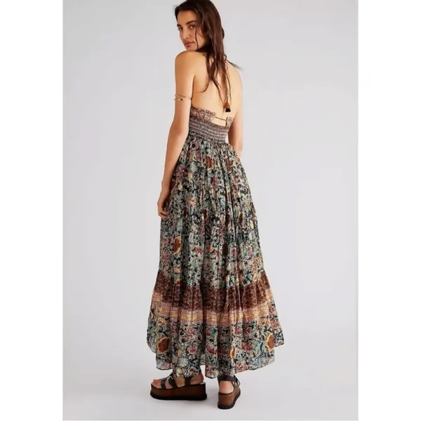 Free People Bohemian Gypsy Beachy Real Love Maxi Dress Twilight Combo Size Large - Image 6