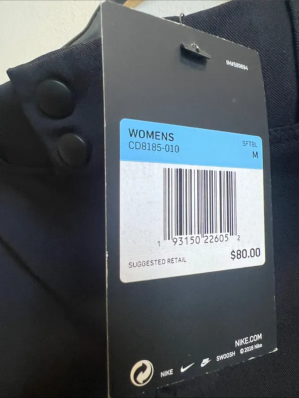 Nike Softball pants Black Capri Workout Pants with White Swoosh - Image 2