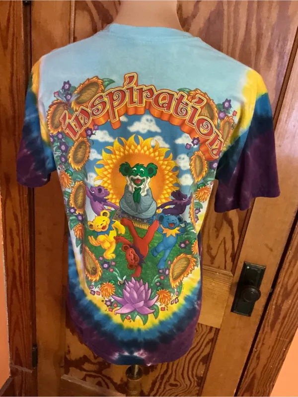 Liquid Blue Grateful Dead Guru Inspiration Bear Tie Dye T Shirt Medium M - Image 6