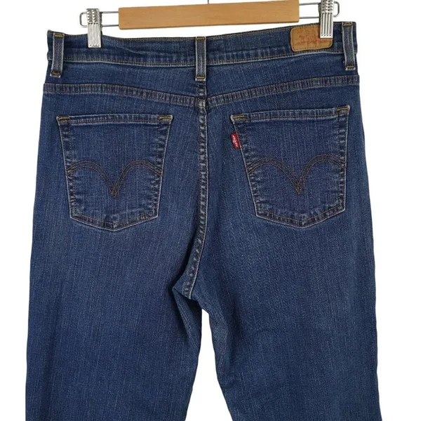 Levis 512 Perfectly‎ Slimming Bootcut Jeans Dark Wash Cotton Blend Size 14M - Image 7