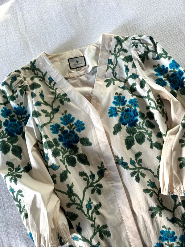 Tuckernuck Cerulean Vine Cotton Poplin Lachlan Dress - Small - Image 7