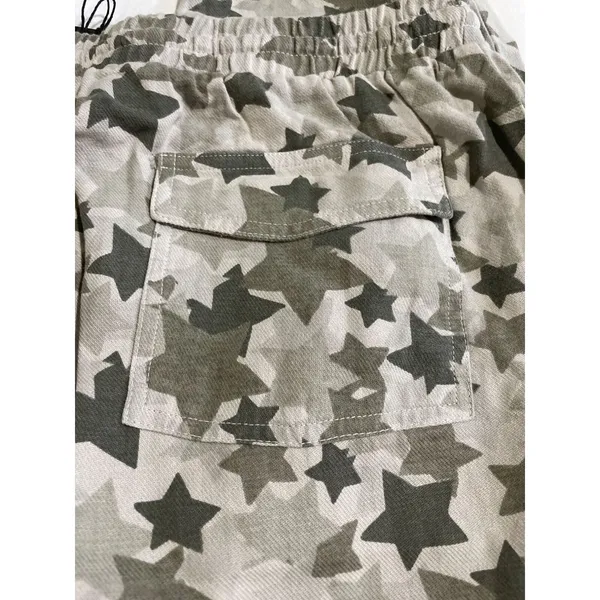 Monrow · Star Camo Joggers · Size Large · 100% Cotton Elastic Waist · Green Tea - Image 9