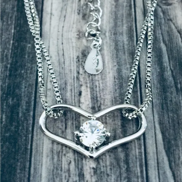 Zirconia Heart Bracelet Silver - Image 4