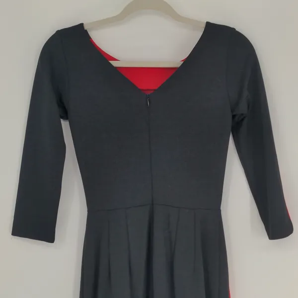 Amanda‎ Uprichard Women's Racer Dress Size P Petite Red Black Mini 3/4 Sleeve - Image 12