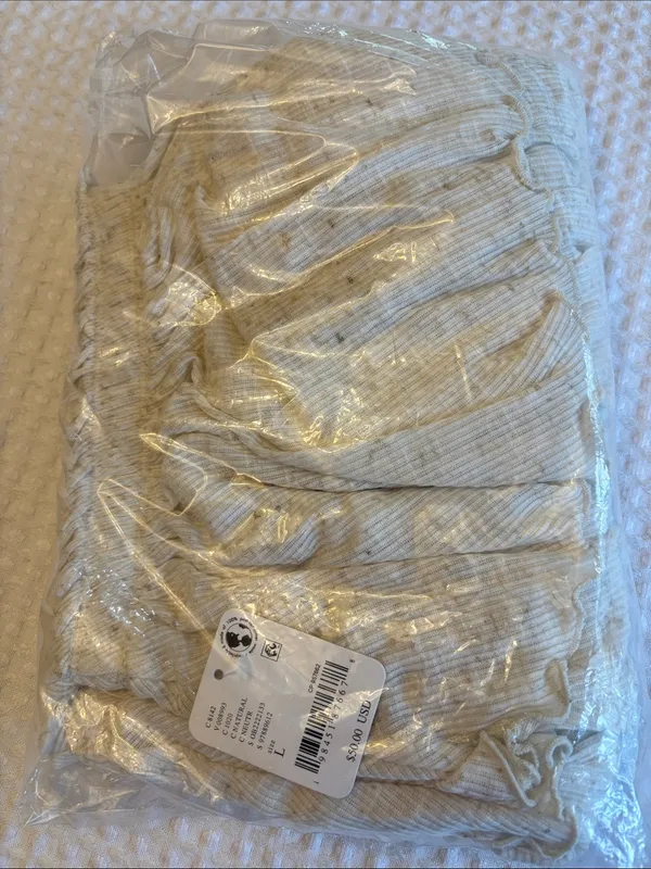 NEW! Free People free-est MILA Neutral Cream Tiered Ruffle Skort Mini Skirt L - Image 14