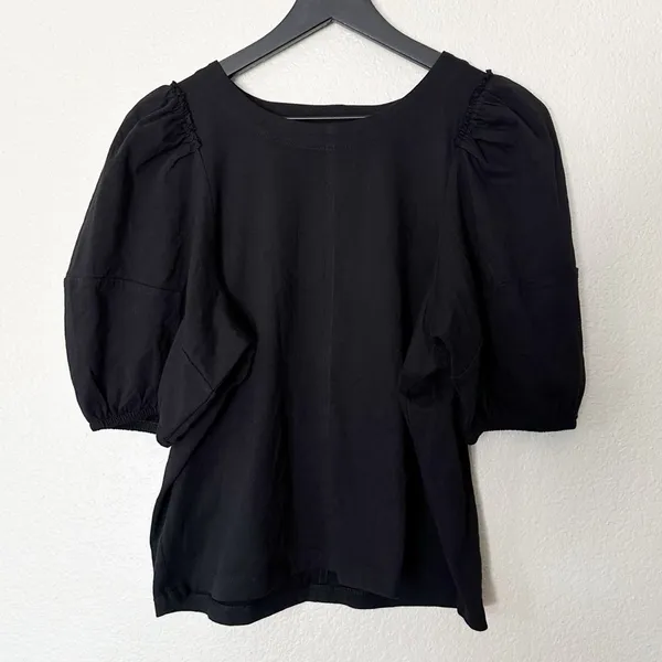 Madewell Top Womens Puff-Sleeve Tee Short Basic Everyday Staple Black Size L NEW - Image 3