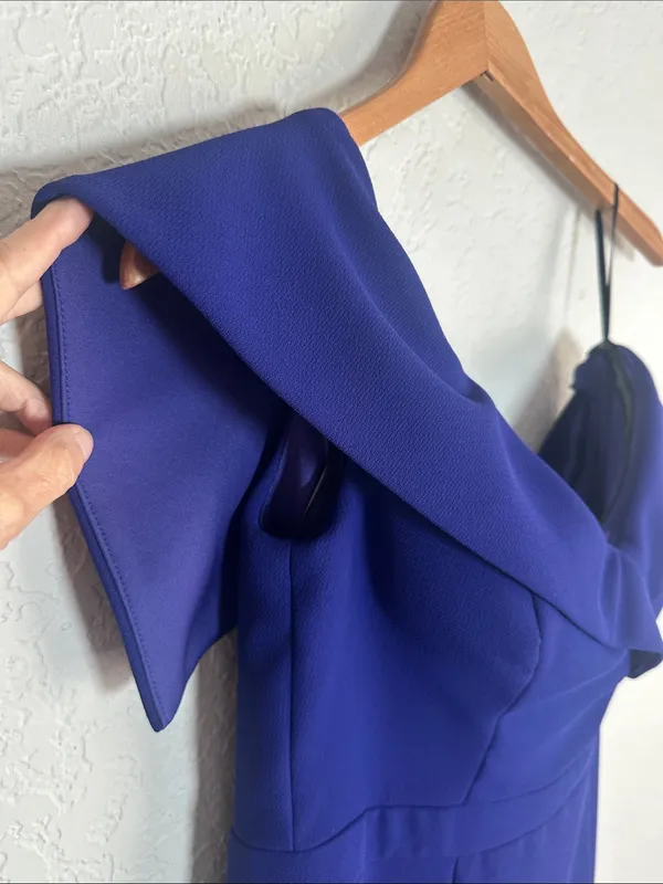 Xscape One-Shoulder Cocktail Dress Classic Evening Event Wedding Blue Purple - Image 3