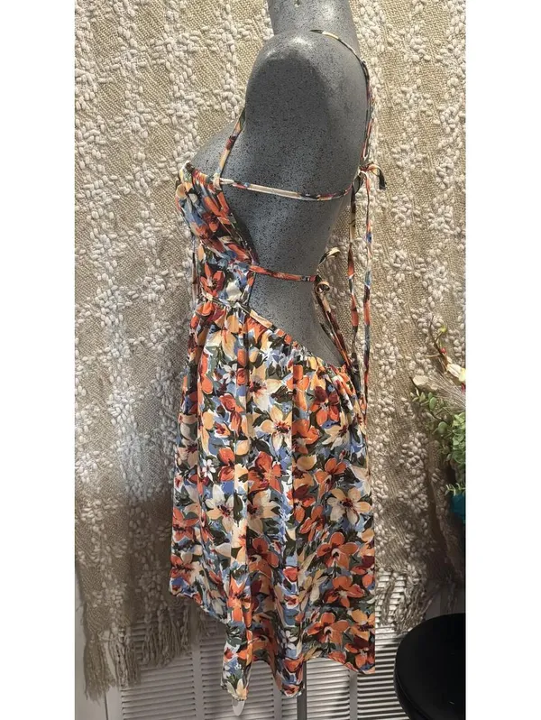SHEIN VCAY Sexy Floral Print Spaghetti Strap Dress - Size L - Image 4