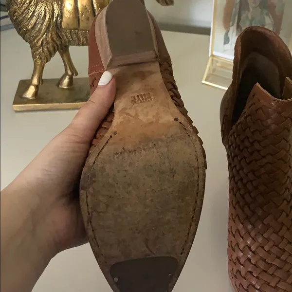 Frye Brown Woven Ankle Boots - Image 3