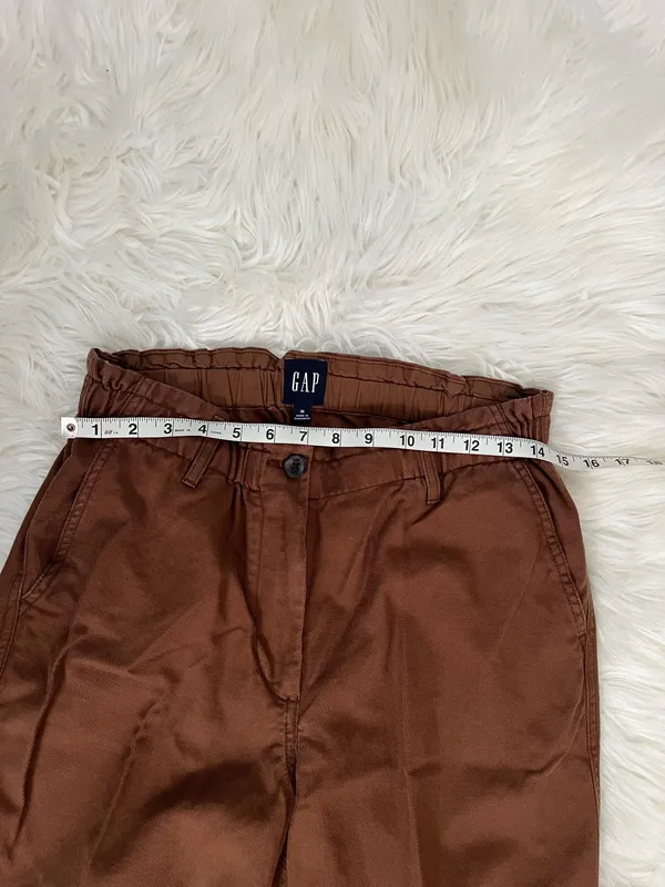 GAP Easy Twill Brown Straight-Leg Pants Size Medium  - Image 5