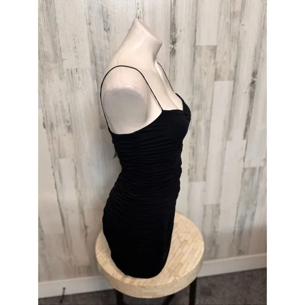 Windsor Black Ruched Mini Dress – Size M - Image 7