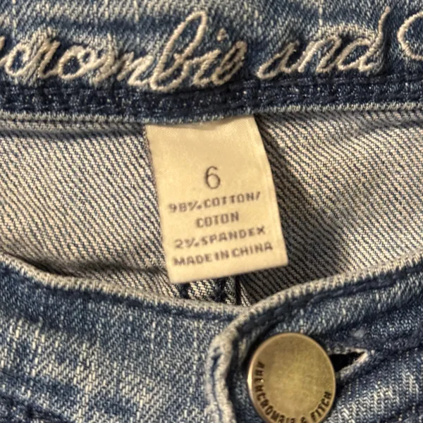 Abercrombie & Fitch Size 6 Blue Low Rise Skinny Jeans Vintage Y2K Light Wash - Image 4