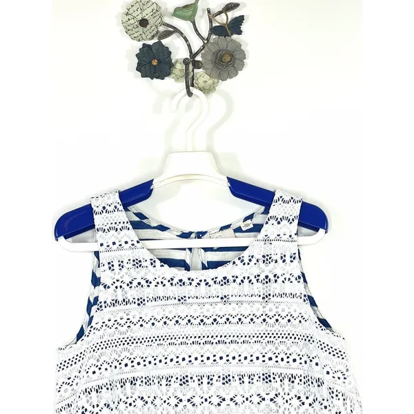 Postmark Anthropologie Tank Top Size Small Swing Trapeze Cropped Lace Layered - Image 5