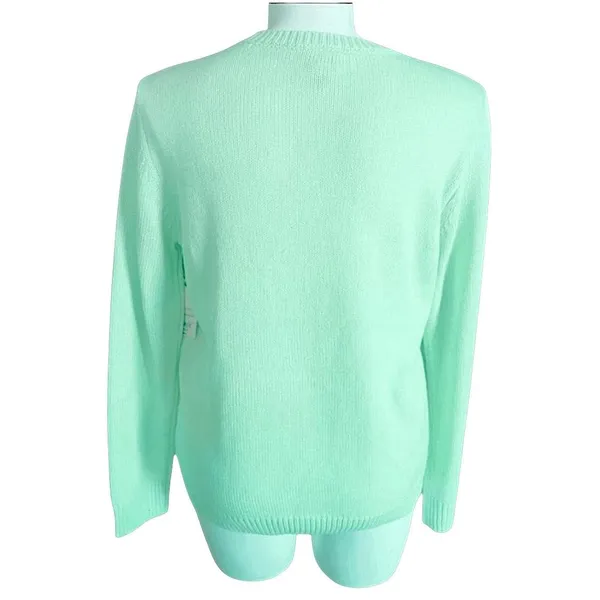 St John's Bay Pullover Womens Mint Green Crew‎ Neck Embroidered Chill Casual - Image 4