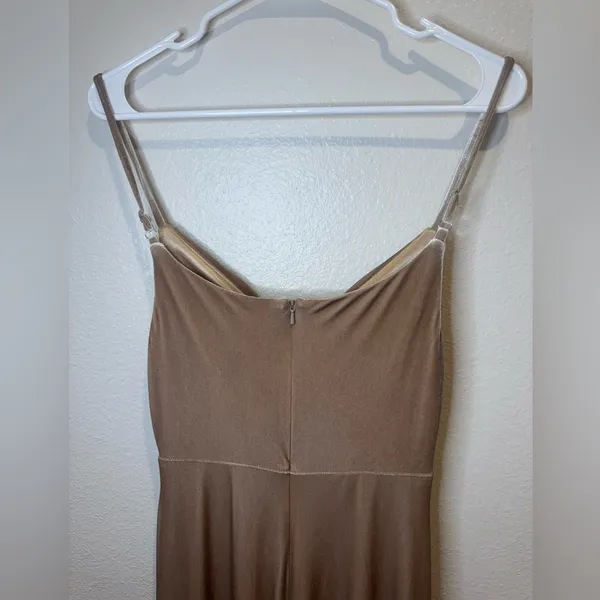 Revelry Skye‎ Velvet Champagne Cowl Neck Maxi Dress Size 2 - Image 7