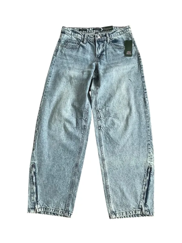 Wild Fable Low Rise Barrel Jeans Women’s Size 4 Rigid Zip Ankle Detail - Image 4