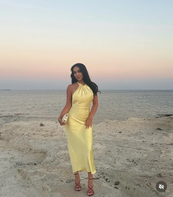 Zara butter Yellow Backless Halter maxi Dress holiday evening wedding - Image 7