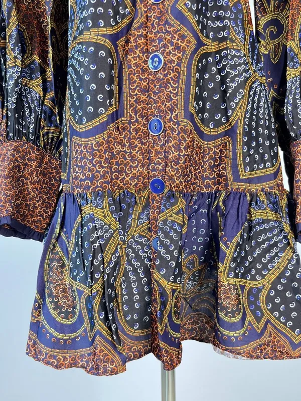 NWOT FARM Rio Floral Paisley Ruffles Mini Dress Glam Boho Long Sleeve Size XS - Image 9