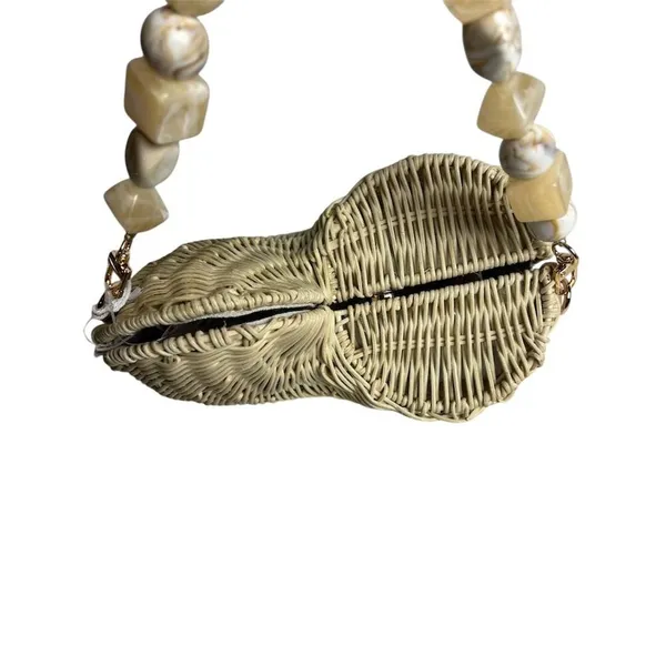 Haute Hippie Women's‎ Natural Shell Tote with Beaded Handle - Image 4