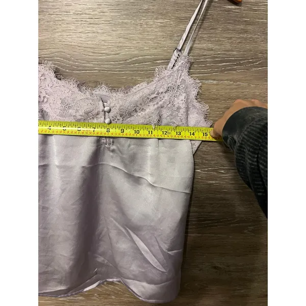 Abercrombie Fitch Blouse Women’s Sz S Lavender Lace Babydoll Top satin - Image 5