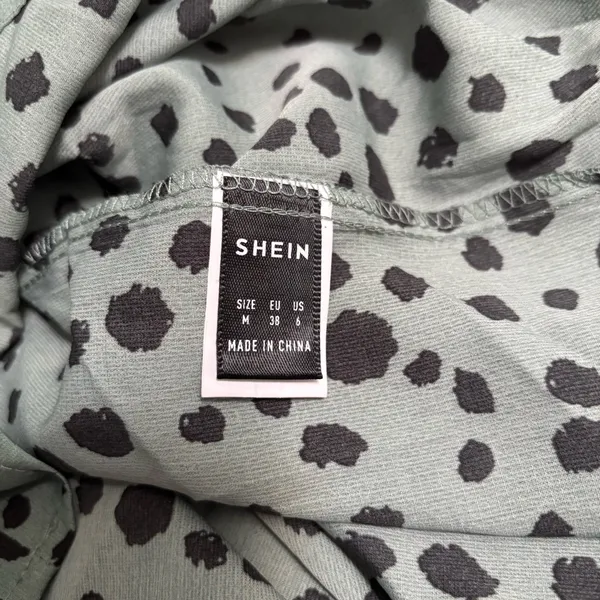SHEIN Green and Black Dalmatian High Waisted Shorts - Image 3