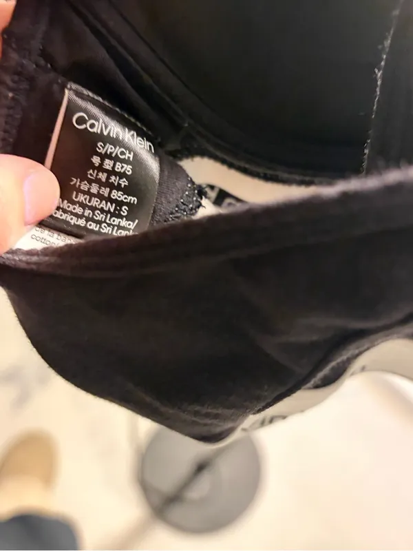 Calvin Klein Black Bralette with Silver Logo Band - Image 5