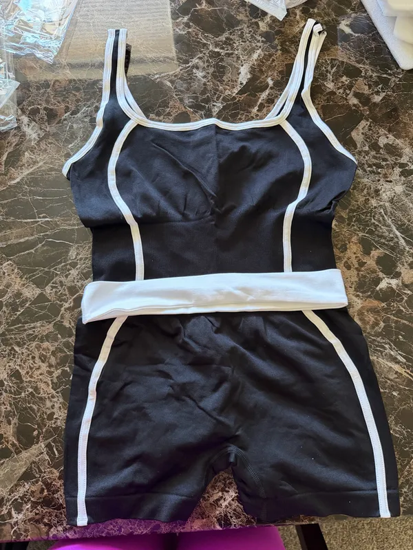 Women’s Navy Blue Contrast Trim Sleeveless Romper - Image 5
