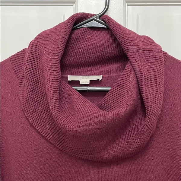 LOFT Plus Rich Burgundy Turtle Neck Sweater Dress - Size 16/18 - Image 2