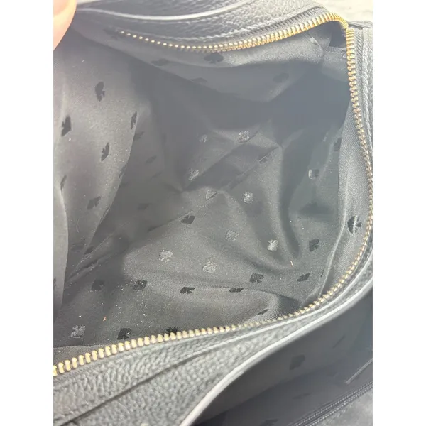 Kate Spade Leila Medium Triple Compartment Pebbled Leather Shoulder Bag - Black - Image 12