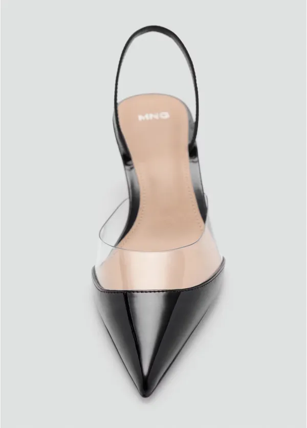 New Mango Black Pointed Slingback Pump with Clear Panel Accent Sz 8,5 - Image 2