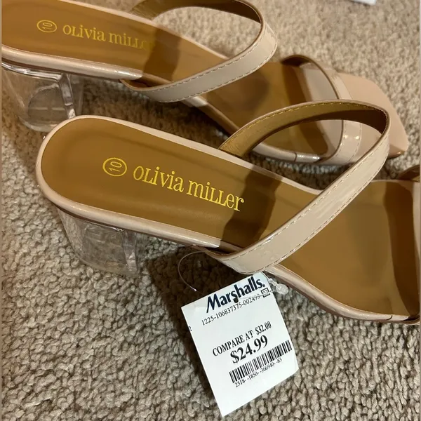 Olivia Miller Nude/clear block heel - Image 4