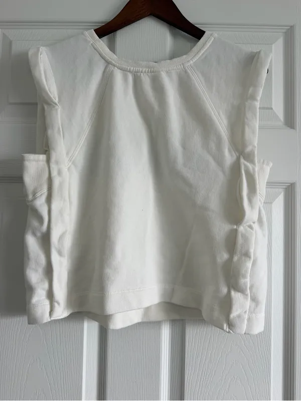Anthropologie Amour Floral Applique Sleeveless Sweatshirt Small - Image 4