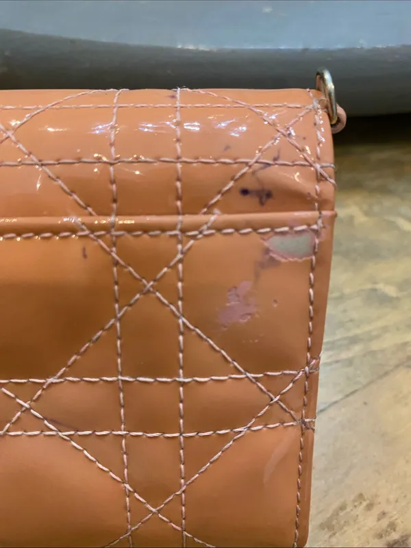 Christian Dior Lady Dior Lotus Quilted Patent Leather Cannage Wallet in Peachy Pink - Image 12