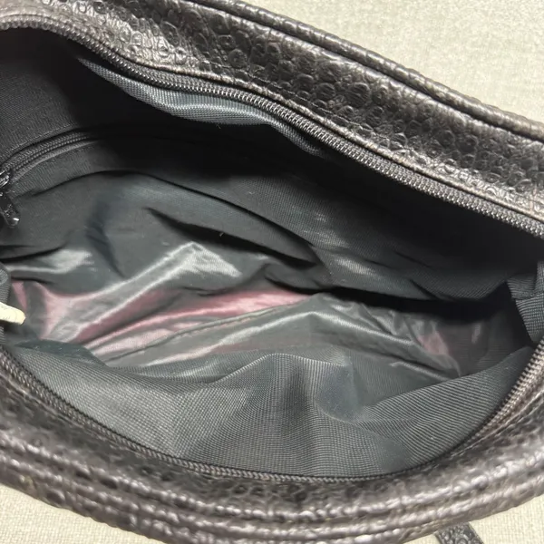 Vintage Black Faux Reptile Leather Crossbody Bag Small Western Boho‎ Y2K - Image 4