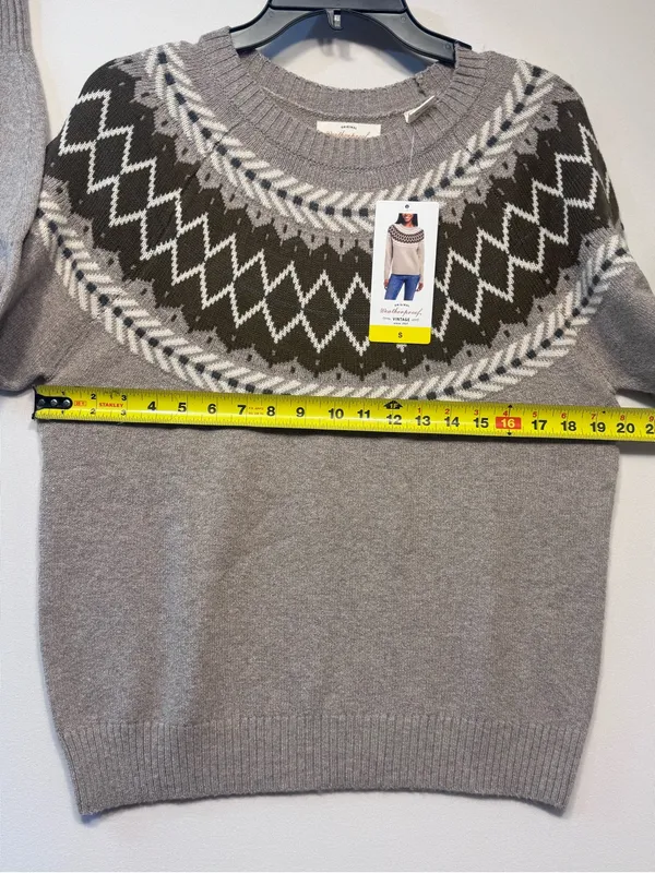 Weatherproof VintageTraditional fairisle raglan crewneck sweater Tweed yarn NWT - Image 2