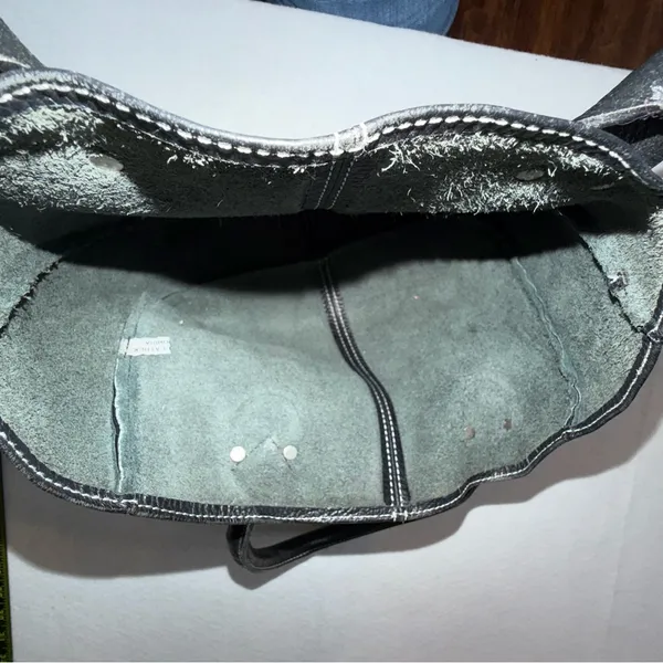 Vintage Genuine Leather Mini Tote Bag Black Handmade Minimalist Satchel - Image 4