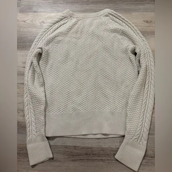 Thick, warm cable knit sweater White Size M - Image 2