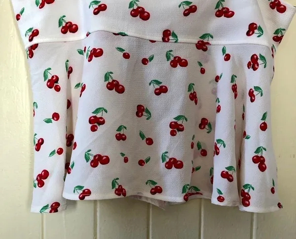 Favlux Cherry Print Babydoll Top NWOT - Image 5