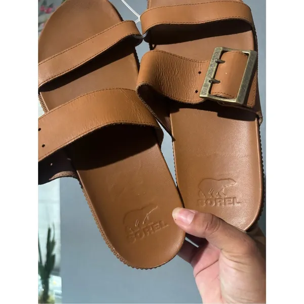 Sorel Ella II Buckle Slide Sandals | Cognac Brown | Size 11 - Image 3