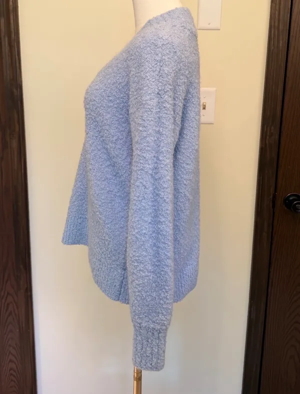 Aerie light blue v-neck oversized fuzzy knit sweater - Image 6