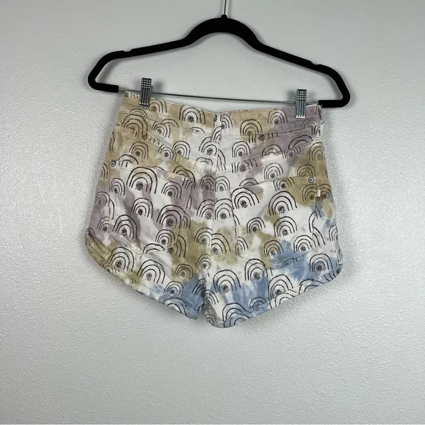 ANTHROPOLOGIE‎ Hannah Leathers Rainbow Shorts Sz 27 - Image 2