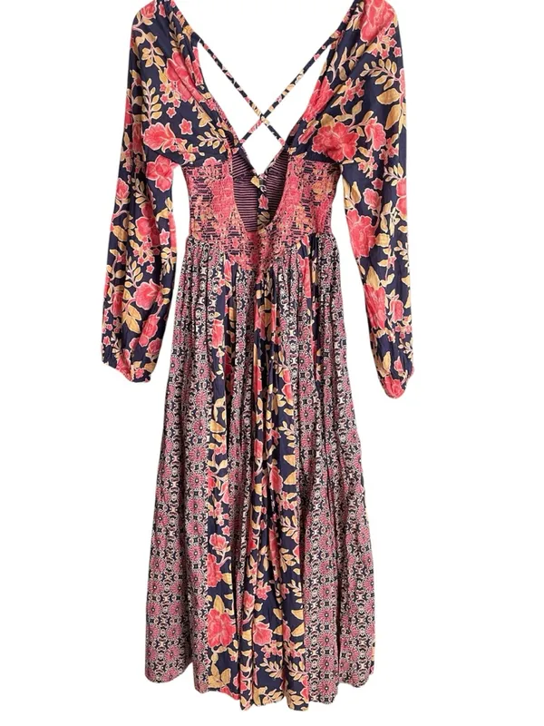 Free People A New Way Maxi Dress Navy Combo - Image 5