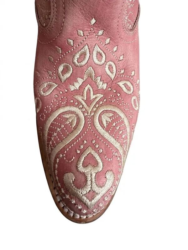 Dan Post Helena Pink Western Boho Ankle Boots Distressed Leather 7M #DPP 5626 - Image 7